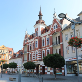 Blick vom Markt auf die Finsterwalder Marktpassage